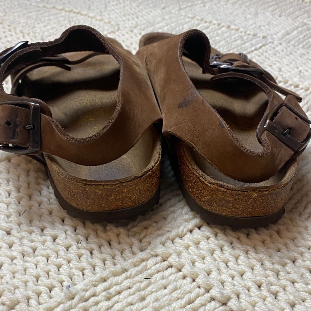 Birkenstock Milano Sandals Heel Strap Brown Size 7 (38) - Picture 5 of 10